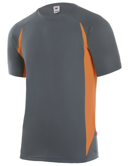 CAMISETA TECNICA BICOLOR M/C. GRIS/NARA FLUOR TALLA S-3XL